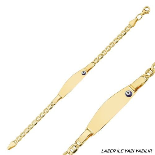 Altın Çocuk Bileklik 14 Ayar Nazar Boncuklu - SembolGold