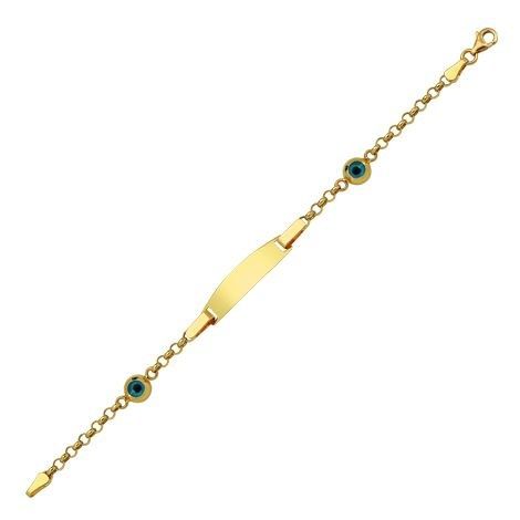 Altın Çocuk Bileklik Çift Nazar Boncuklu - SembolGold