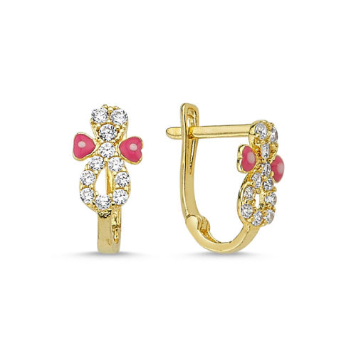 Altın Çocuk Küpesi Sonsuzlu Kalp - SembolGold