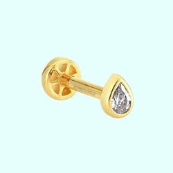 Altın Damla Tragus Piercing 14 Ayar - Thumbnail
