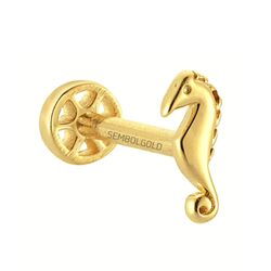 SembolGold - Altın Deniz Atı Tragus Piercing 14 Ayar (1)