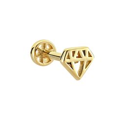 SembolGold - Altın Diamond Tragus Piercing 14 Ayar (1)