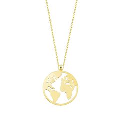 Altın Dünya Kolye 14K Gold - Thumbnail