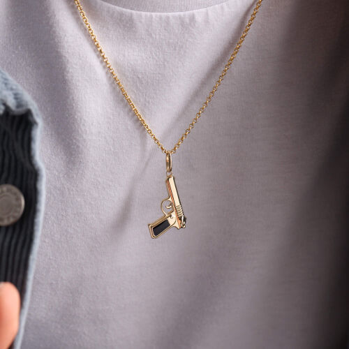 Altın Erkek Kolye Silah Tasarım Doç Zİncir - SembolGold