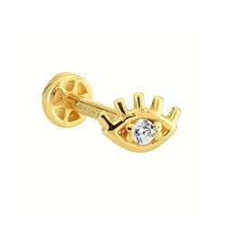 SembolGold - Altın Evil Eye Tragus Piercing 14 Ayar (1)