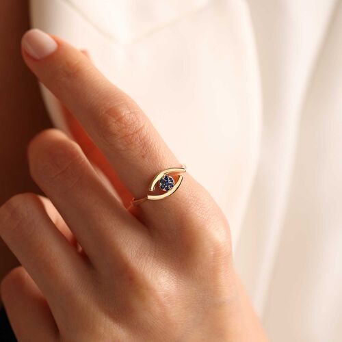 Altın Göz Yüzük Aquablue - SembolGold