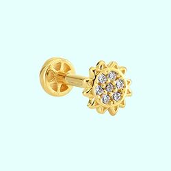 Altın Güneş Tragus Piercing 14 Ayar - Thumbnail