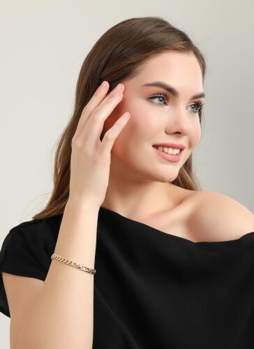 Altın Gurmet Bileklik İtaly Kilit 19 cm En 5 mm - SembolGold