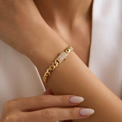 Altın Gurmet Bileklik İtaly Kilit 19 cm En 7 mm - SembolGold