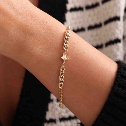 Altın Gurmet Bileklik Yıldız Form 14K - SembolGold