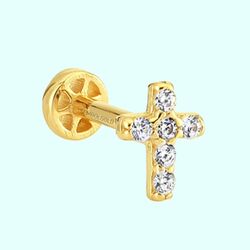 Altın Hac Tragus Piercing 14 Ayar - Thumbnail