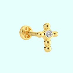 Altın Hac Tragus Piercing 14 Ayar - Thumbnail