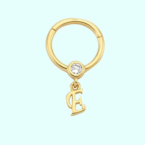 SembolGold - Altın Halka Harf Piercing 14 Ayar Harfler Mevcut (1)