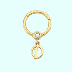 Altın Halka Harf Piercing 14 Ayar Harfler Mevcut - Thumbnail