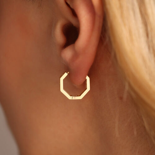 SembolGold - Altın Halka Küpe 1.5 cm Çivi Form (1)