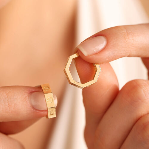  Altın Halka Küpe 1.5 cm Çivi Form - SembolGold