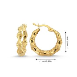 Altın Halka Küpe 2.1 cm 14 Ayar - Thumbnail