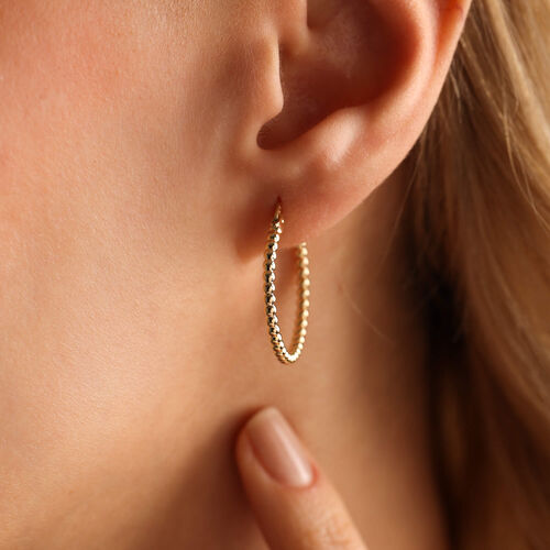 SembolGold - Altın Halka Küpe 2.5 cm Modern Tasarım (1)