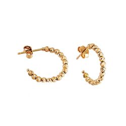 Altın Halka Küpe Dorikalı 14K Gold Üç Renk - Thumbnail