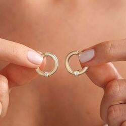Altın Halka Küpe Özel Tasarım 1.7 Cm - SembolGold