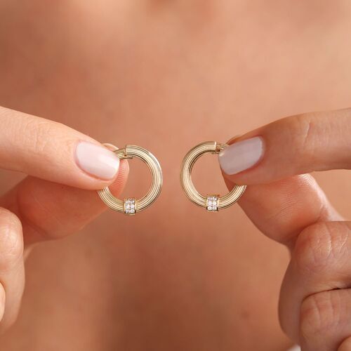 Altın Halka Küpe Özel Tasarım 1.7 Cm - SembolGold