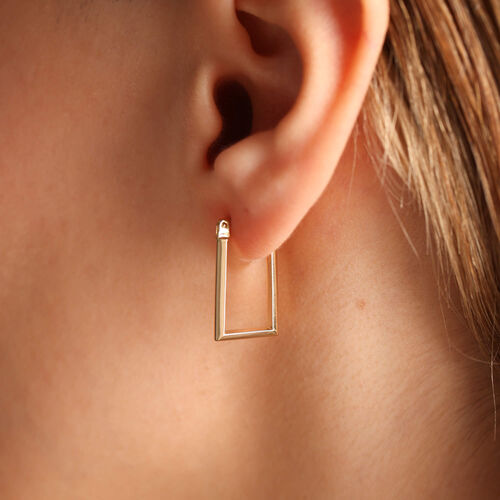 SembolGold - Altın Halka Küpe Rectangle 2.0 cm (1)