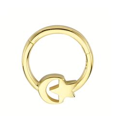 SembolGold - Altın Halka Piercing Ayyıldız 14 Ayar (1)