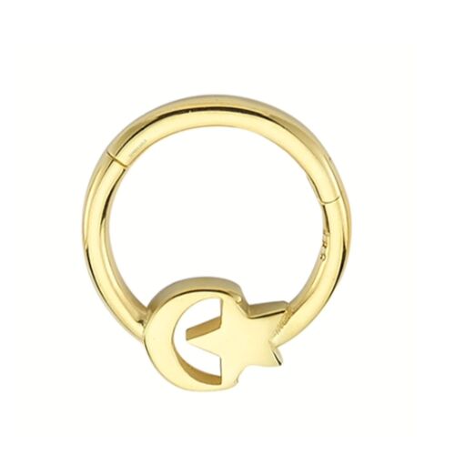 SembolGold - Altın Halka Piercing Ayyıldız 14 Ayar (1)