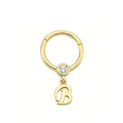 SembolGold - Altın Halka Piercing -B- Harf 14 Ayar (1)