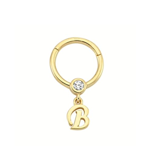 SembolGold - Altın Halka Piercing -B- Harf 14 Ayar (1)