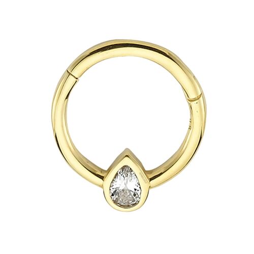 SembolGold - Altın Halka Piercing Damla Tektaş 14 Ayar (1)