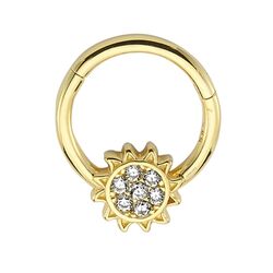 SembolGold - Altın Halka Piercing Güneş 14 Ayar (1)