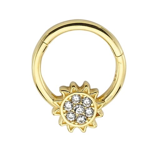 SembolGold - Altın Halka Piercing Güneş 14 Ayar (1)