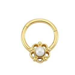 SembolGold - Altın Halka Piercing İnci Form 14 Ayar (1)