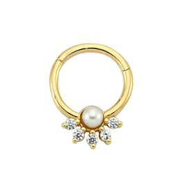 SembolGold - Altın Halka Piercing İnci Form 14 Ayar (1)