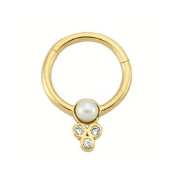 SembolGold - Altın Halka Piercing İnci Form 14 Ayar (1)