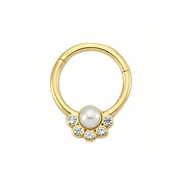 SembolGold - Altın Halka Piercing İnci Form 14 Ayar (1)