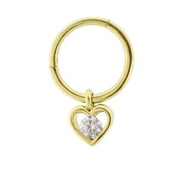 SembolGold - Altın Halka Piercing Kalp 14 Ayar (1)