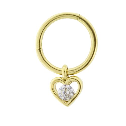 SembolGold - Altın Halka Piercing Kalp 14 Ayar (1)