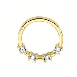 SembolGold - Altın Halka Piercing Taşlı 14 Ayar (1)