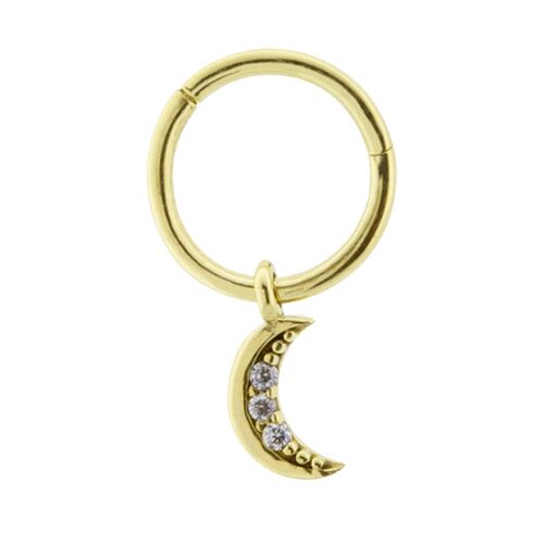 SembolGold - Altın Halka Piercing Taşlı Ay 14 Ayar (1)
