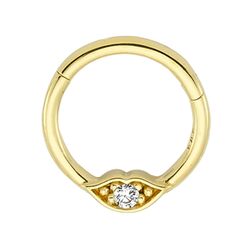 SembolGold - Altın Halka Piercing Tektaş Dudak 14 Ayar (1)