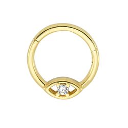 SembolGold - Altın Halka Piercing Tektaş Göz 14 Ayar (1)