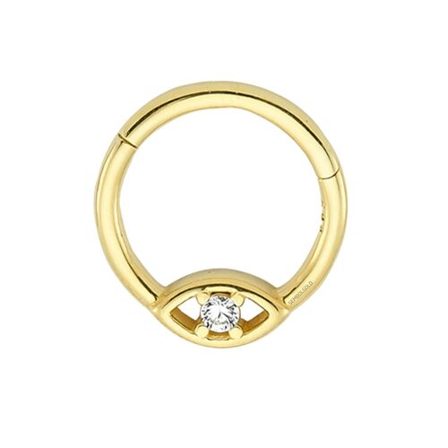 SembolGold - Altın Halka Piercing Tektaş Göz 14 Ayar (1)