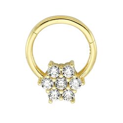 SembolGold - Altın Halka Piercing Tektaş Kartanesi 14 Ayar (1)