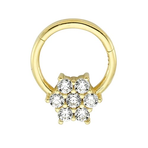 SembolGold - Altın Halka Piercing Tektaş Kartanesi 14 Ayar (1)