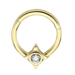 SembolGold - Altın Halka Piercing Tektaş Pusula 14 Ayar (1)