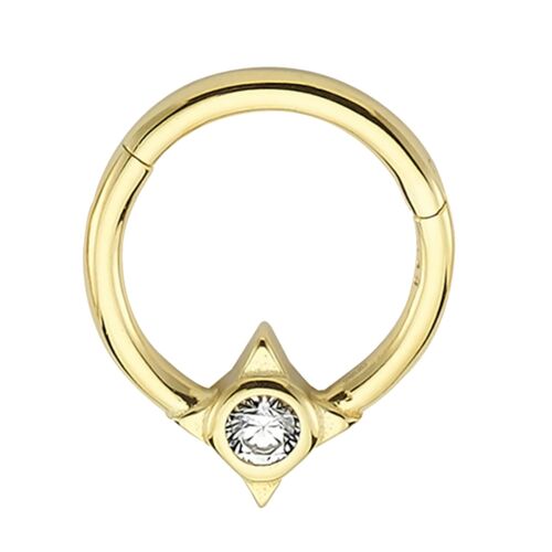 SembolGold - Altın Halka Piercing Tektaş Pusula 14 Ayar (1)