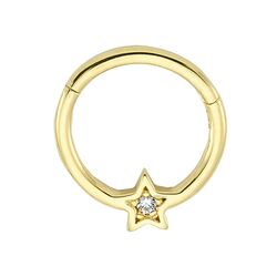 SembolGold - Altın Halka Piercing Yıldız 14 Ayar (1)