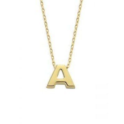 Altın A Harfli Taşsız Kolye - SembolGold